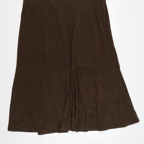 Casual Comfort Women Brown Size 22 Long Flared Elastic Waist Skirt