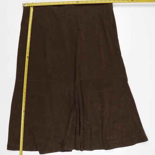 Casual Comfort Women Brown Size 22 Long Flared Elastic Waist Skirt