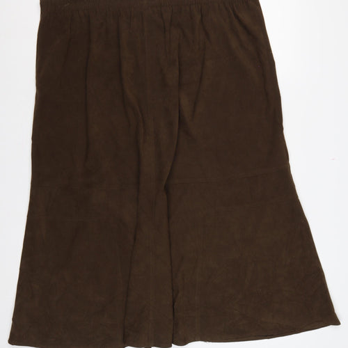 Casual Comfort Women Brown Size 22 Long Flared Elastic Waist Skirt