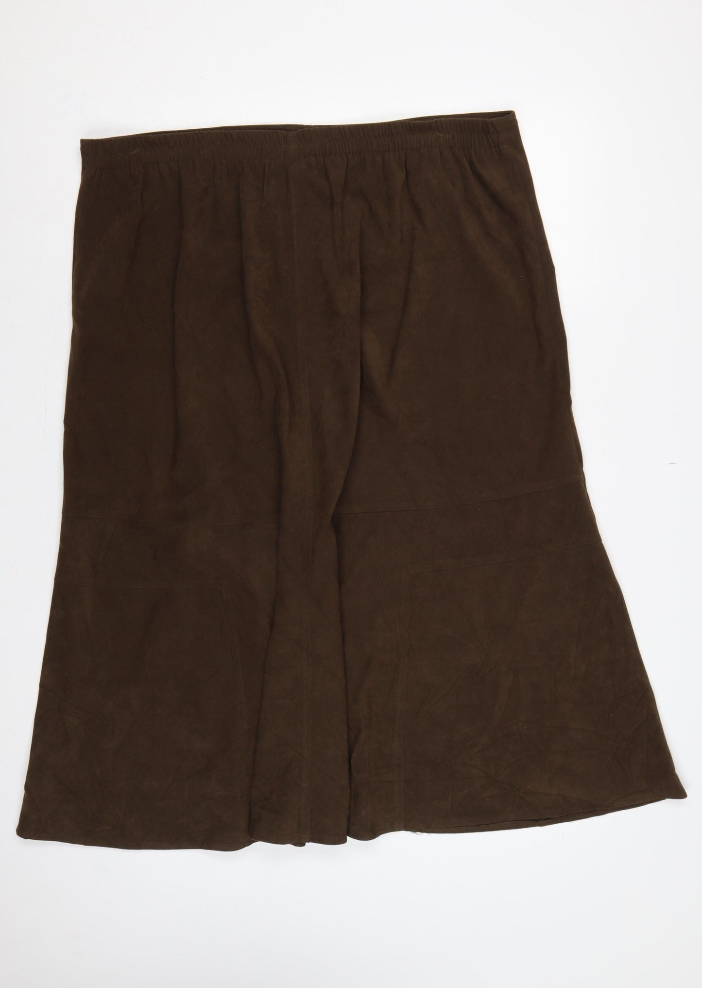 Casual Comfort Women Brown Size 22 Long Flared Elastic Waist Skirt