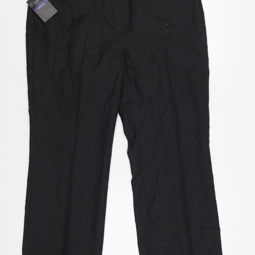 Clubclass Women Charcoal UK 16 Petite Wool Blend Tailored Dress Trousers