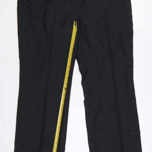 Clubclass Women Charcoal UK 16 Petite Wool Blend Tailored Dress Trousers