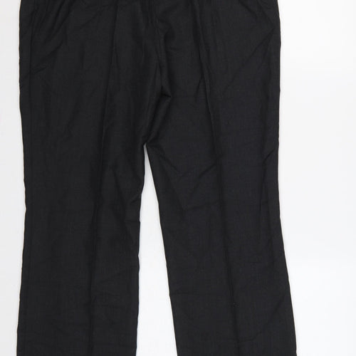 Clubclass Women Charcoal UK 16 Petite Wool Blend Tailored Dress Trousers