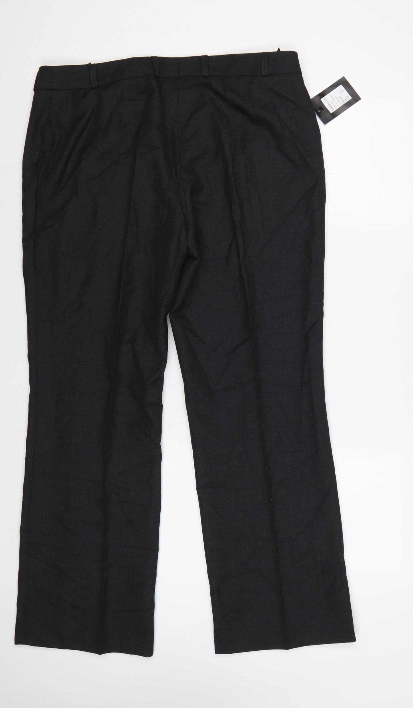 Clubclass Women Charcoal UK 16 Petite Wool Blend Tailored Dress Trousers