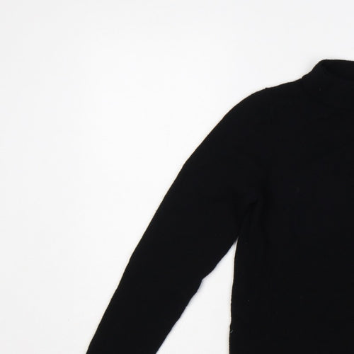 Hobbs Women Black Size S Mock Neck Long Sleeve Knit Pullover Jumper