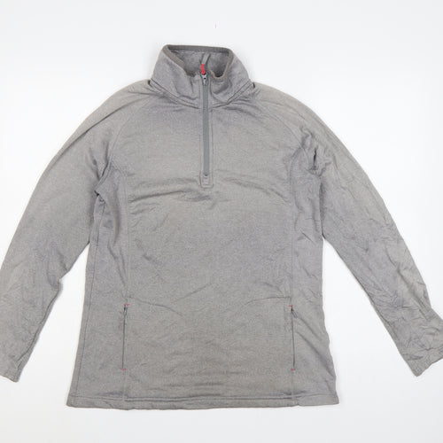 Peter Storm Women Grey UK 14 1/4 Zip Fleece Pullover Sweatshirt