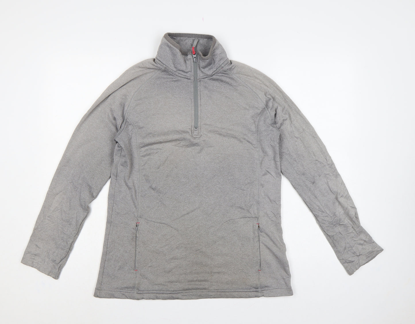 Peter Storm Women Grey UK 14 1/4 Zip Fleece Pullover Sweatshirt