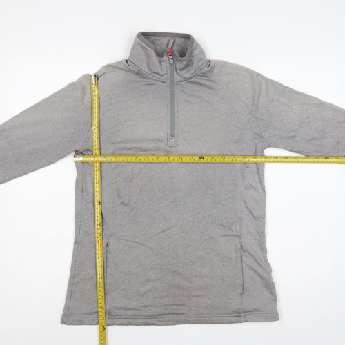 Peter Storm Women Grey UK 14 1/4 Zip Fleece Pullover Sweatshirt
