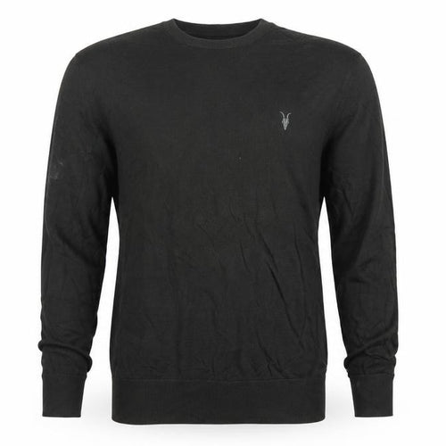 AllSaints Men’s Black Merino Wool Crew Neck Slim Pullover Jumper S