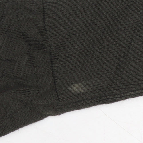 AllSaints Men’s Black Merino Wool Crew Neck Slim Pullover Jumper S