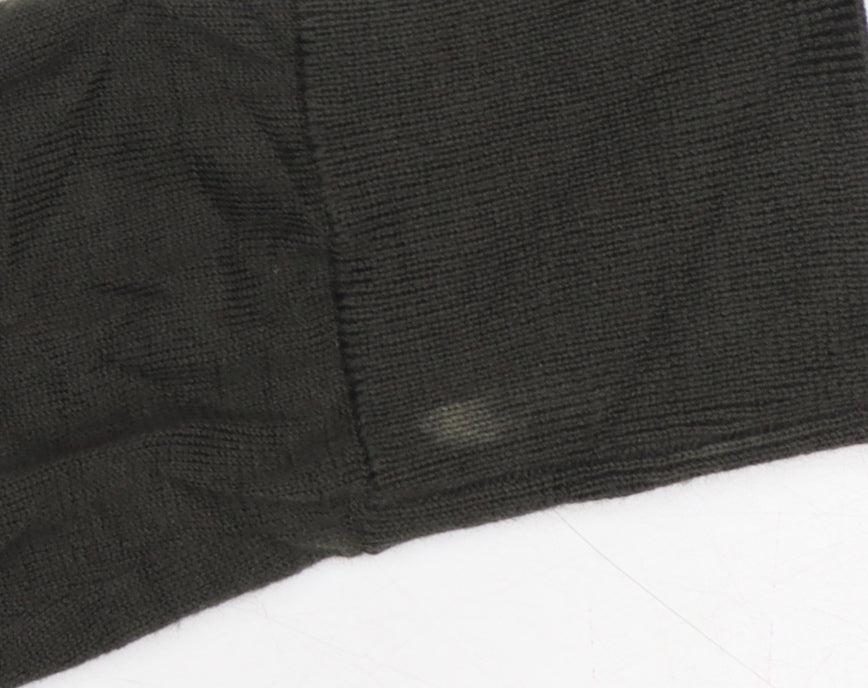 AllSaints Men’s Black Merino Wool Crew Neck Slim Pullover Jumper S