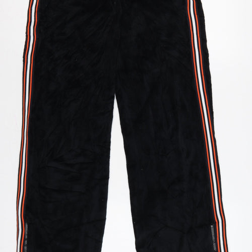 Sparkle & Fade Women’s Black XS Velour Jogger Trousers Stripe Zip