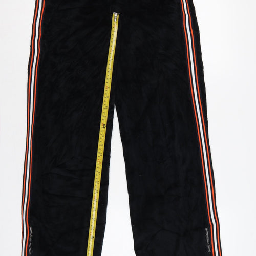 Sparkle & Fade Women’s Black XS Velour Jogger Trousers Stripe Zip