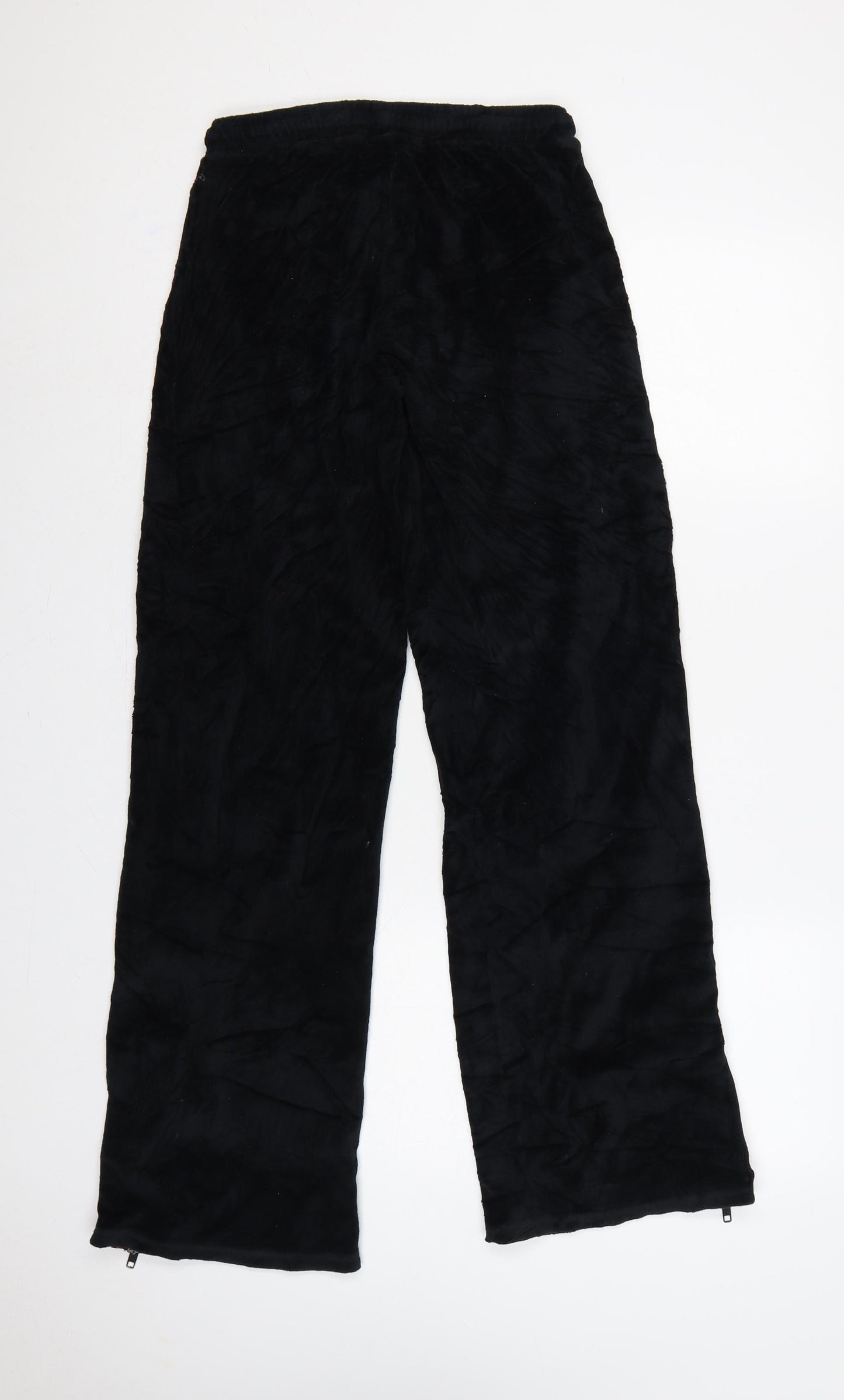 Sparkle & Fade Women’s Black XS Velour Jogger Trousers Stripe Zip