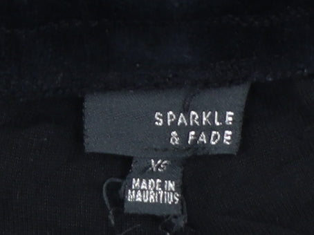 Sparkle & Fade Women’s Black XS Velour Jogger Trousers Stripe Zip