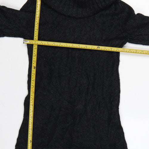 Coercion Women’s Black UK 14 Roll Neck Cable Knit Tunic Jumper