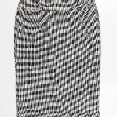 Marks and Spencer Women Black White Check Pencil Skirt UK 10 Lined