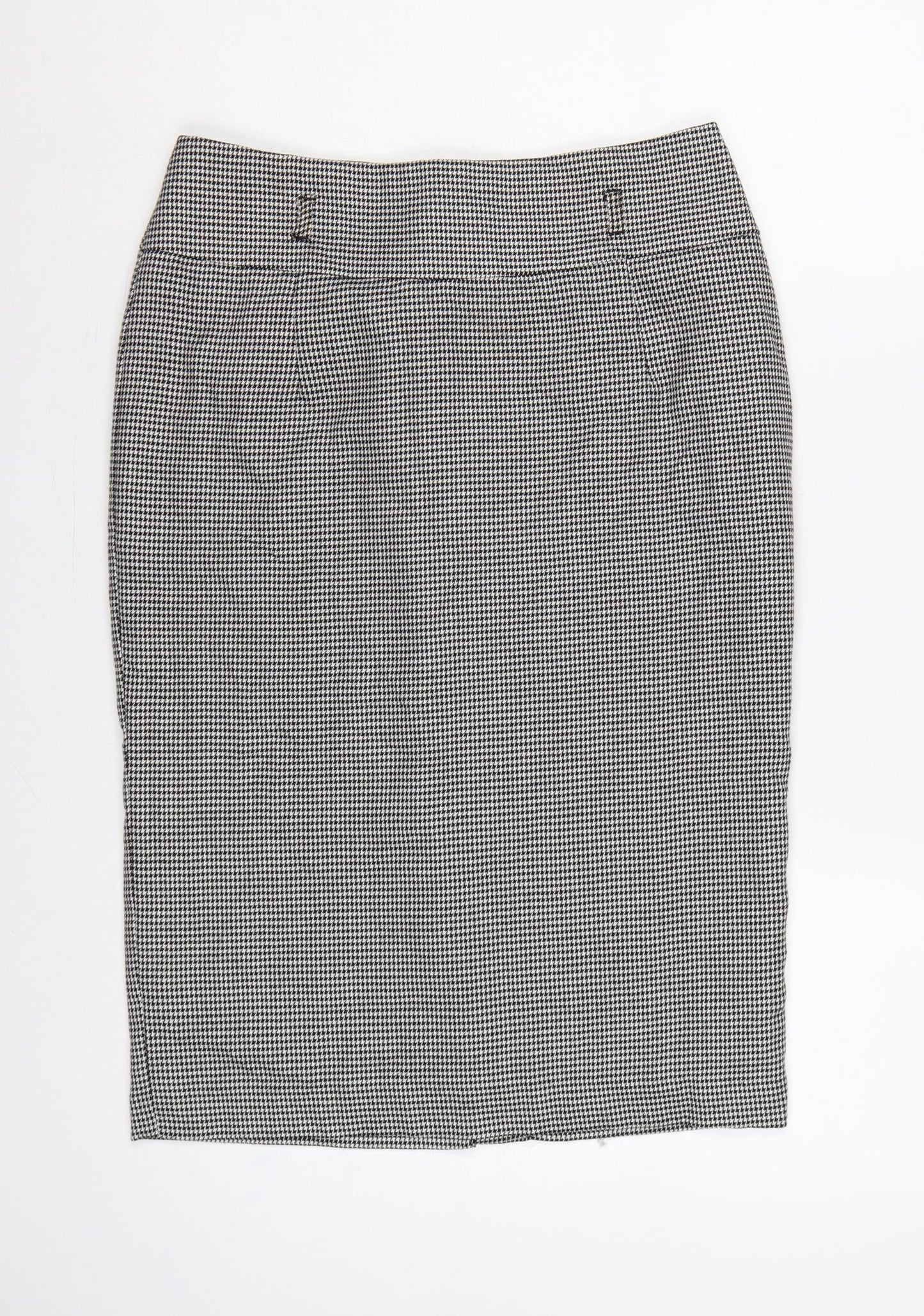 Marks and Spencer Women Black White Check Pencil Skirt UK 10 Lined