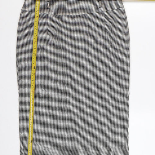 Marks and Spencer Women Black White Check Pencil Skirt UK 10 Lined