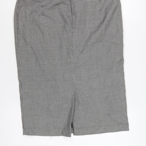 Marks and Spencer Women Black White Check Pencil Skirt UK 10 Lined