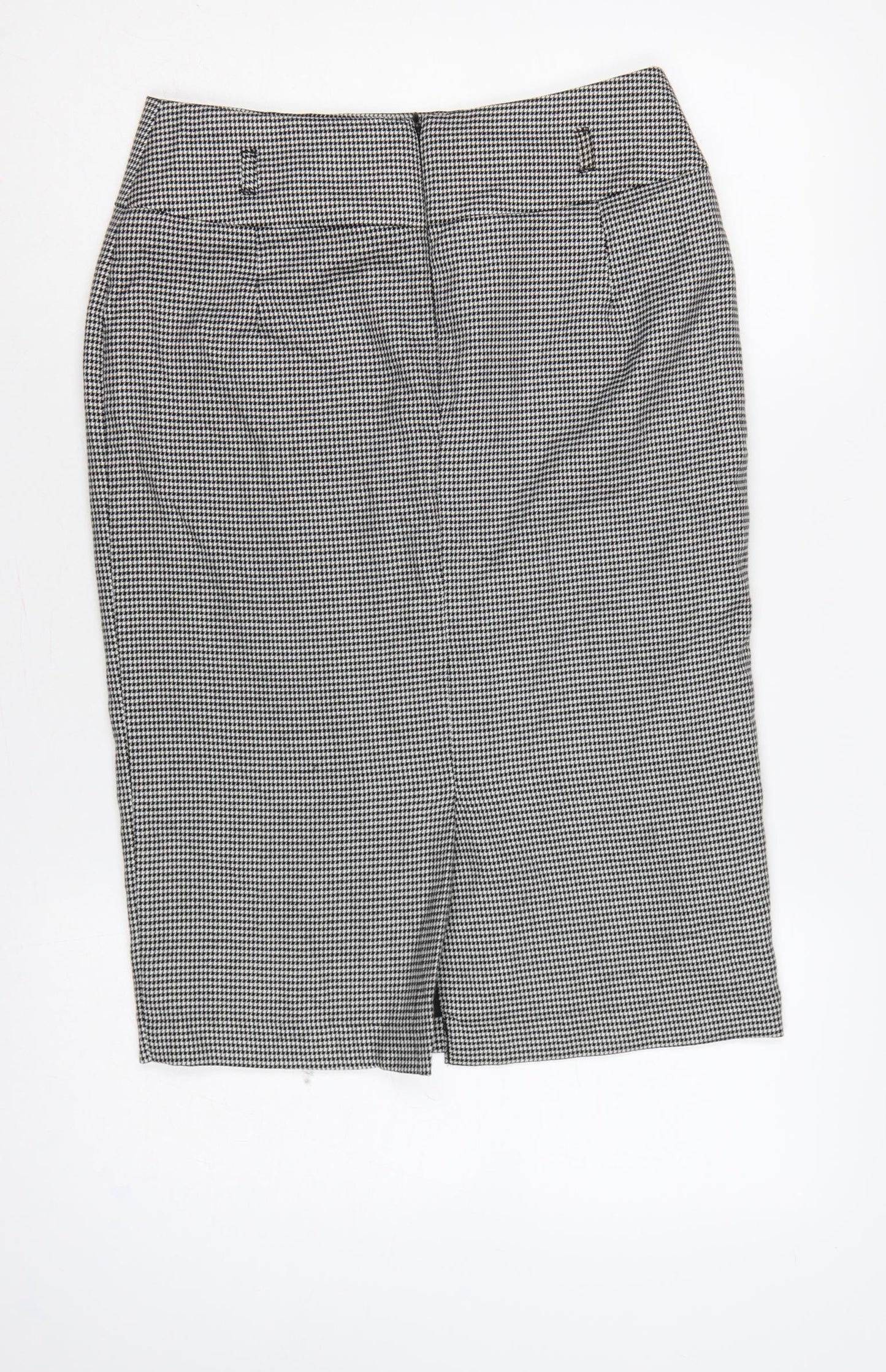 Marks and Spencer Women Black White Check Pencil Skirt UK 10 Lined