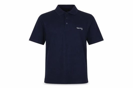 Signature Golf 18 Men's Blue M Short Sleeve Embroidered Logo Polo Shirt