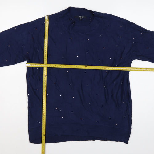 Next Women’s Blue Jewel Embellished Knit Pullover Jumper Size S