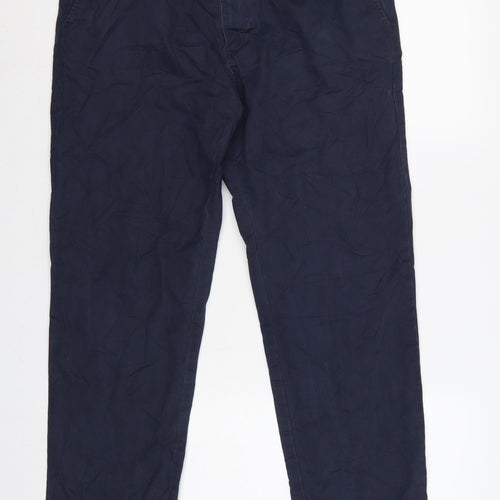 Marks and Spencer Men’s Blue Chino Trousers 34in 29in Regular Cotton