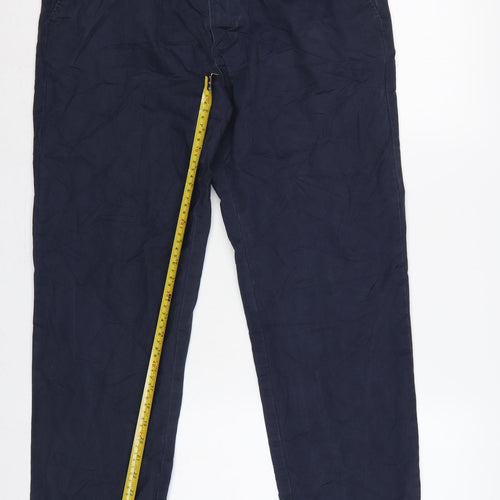 Marks and Spencer Men’s Blue Chino Trousers 34in 29in Regular Cotton