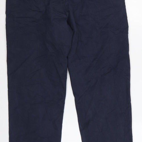 Marks and Spencer Men’s Blue Chino Trousers 34in 29in Regular Cotton