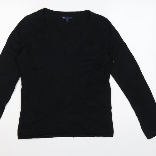 Gap Women’s Black M Stretch V-Neck Long Sleeve Knit Pullover Jumper