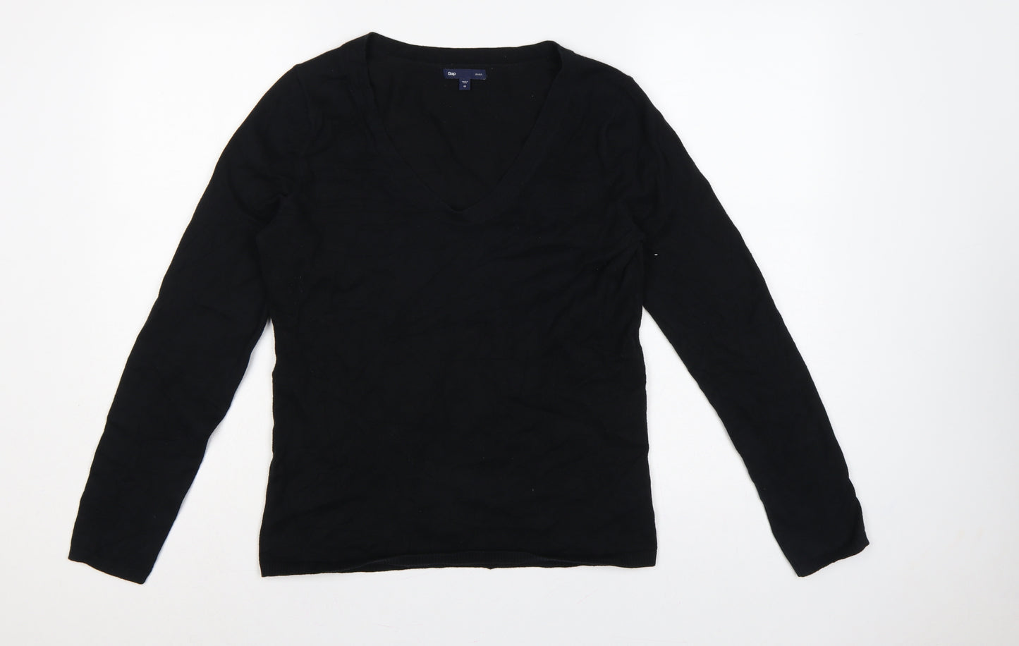 Gap Women’s Black M Stretch V-Neck Long Sleeve Knit Pullover Jumper