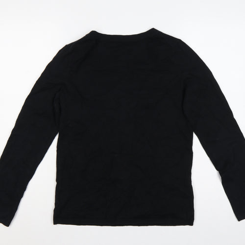 Gap Women’s Black M Stretch V-Neck Long Sleeve Knit Pullover Jumper