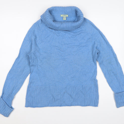 Geneva Cashmere Women Blue L Roll Neck Long Sleeve Pullover Jumper