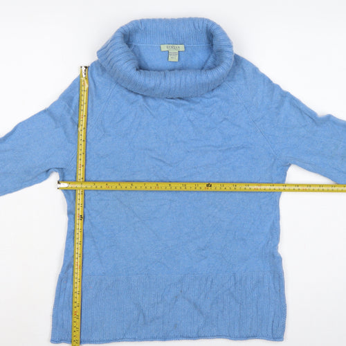 Geneva Cashmere Women Blue L Roll Neck Long Sleeve Pullover Jumper