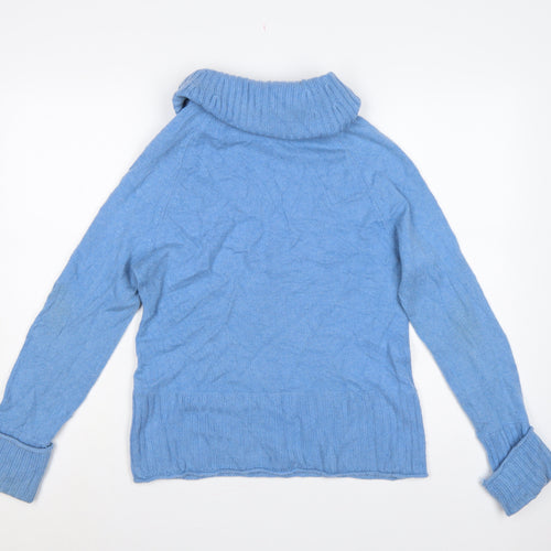Geneva Cashmere Women Blue L Roll Neck Long Sleeve Pullover Jumper