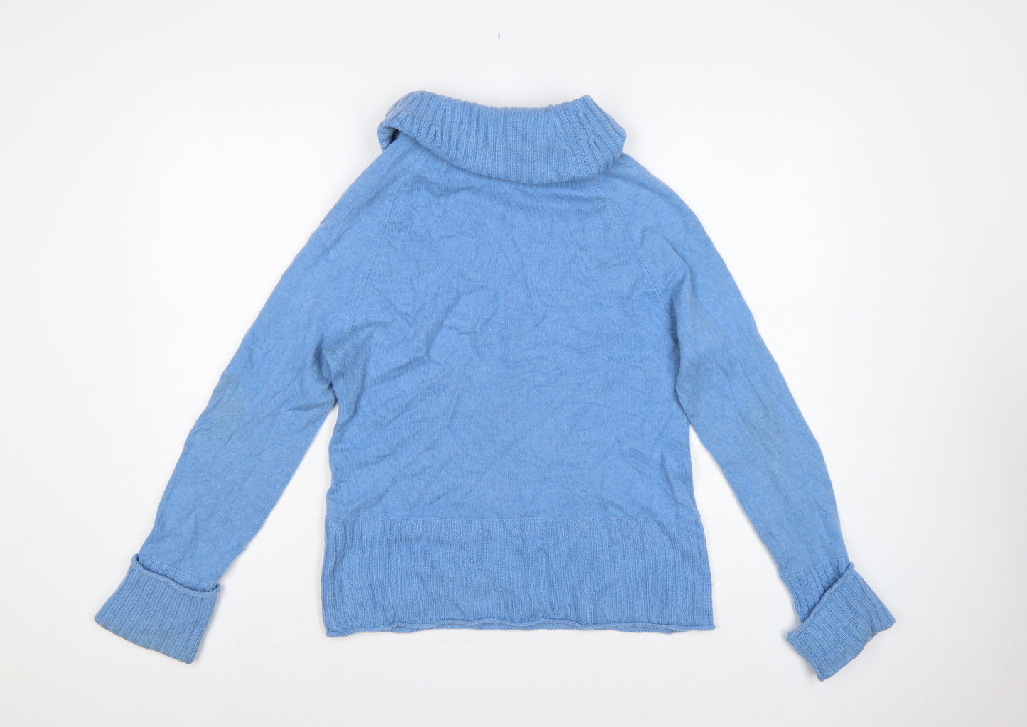 Geneva Cashmere Women Blue L Roll Neck Long Sleeve Pullover Jumper