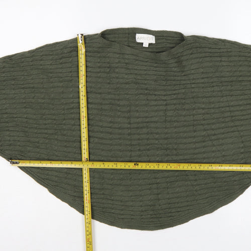 Apricot Women Green S Relaxed Dolman Sleeve Textured Knit Jumper