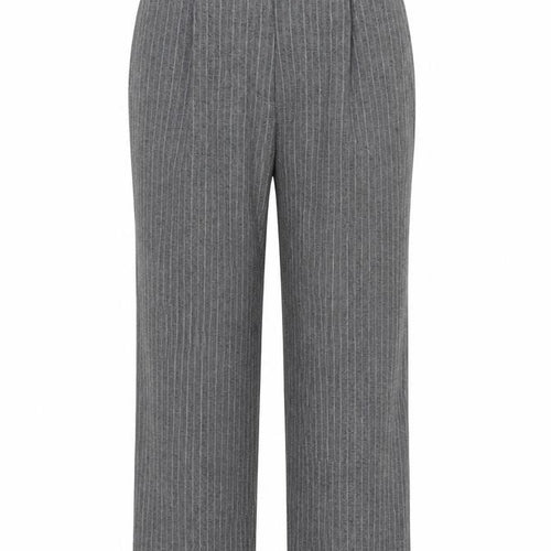 Marks & Spencer Women Grey Pinstripe Tapered Trousers UK 16 Short