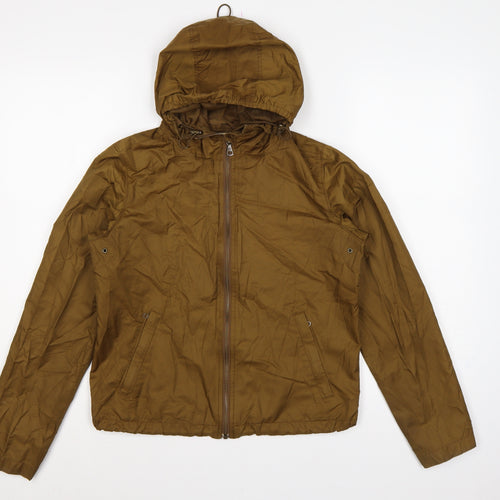 Uniqlo Women Brown S Hooded Lightweight Anorak Jacket Full Zip
