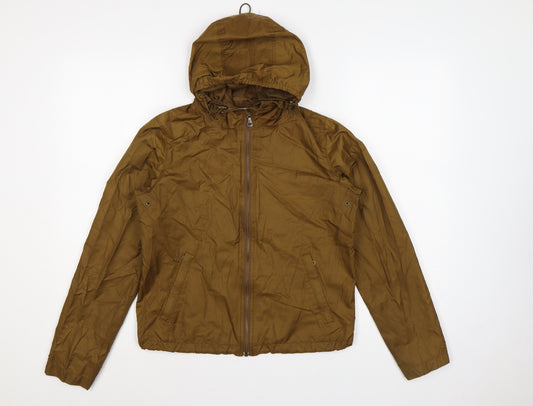 Uniqlo Women Brown S Hooded Lightweight Anorak Jacket Full Zip