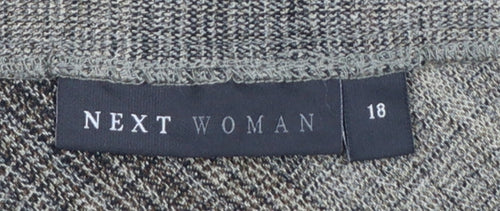 Next Women Grey Check Flared Knee Length Skirt Size 18 Workwear