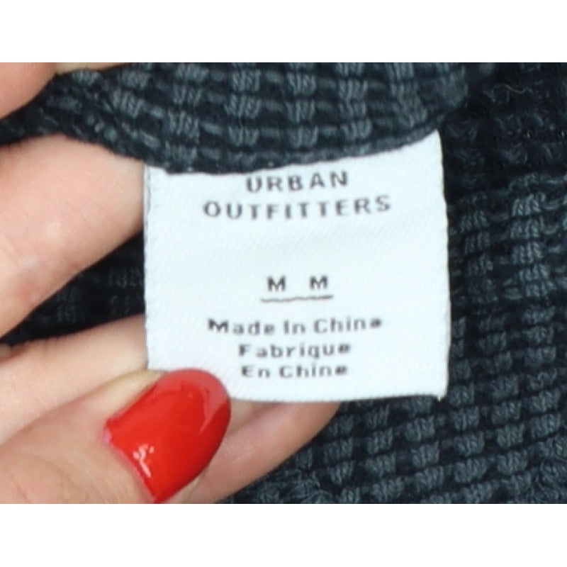 Additional view of Urban Outfitters Women Black M Basic Textured Knit Crew Neck Long Sleeve Top