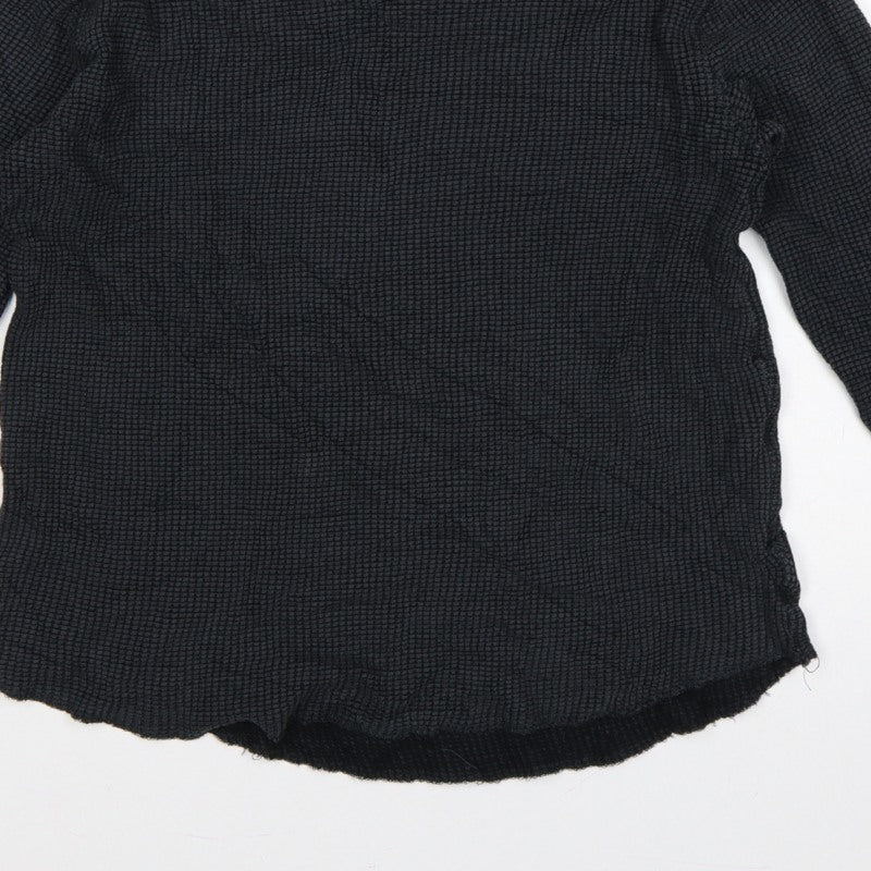 Additional view of Urban Outfitters Women Black M Basic Textured Knit Crew Neck Long Sleeve Top