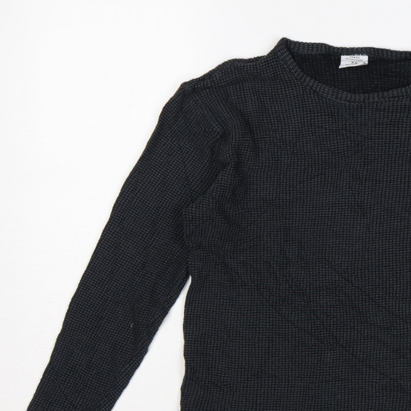 Additional view of Urban Outfitters Women Black M Basic Textured Knit Crew Neck Long Sleeve Top