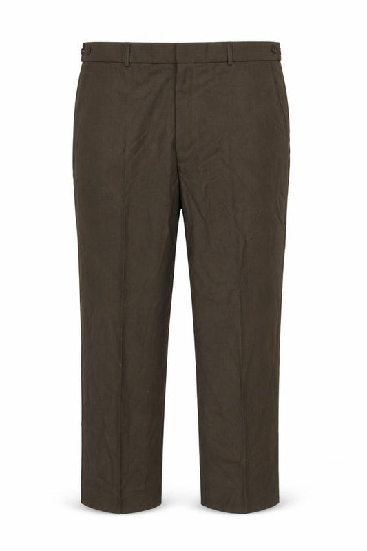 Gurteen Men's Brown Wool Blend 38S Classic Straight Dress Trousers