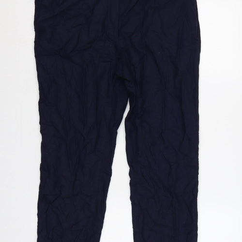 COS Women Blue Wool Tapered Pleated Trousers UK 14 Workwear