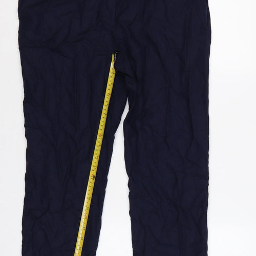 COS Women Blue Wool Tapered Pleated Trousers UK 14 Workwear