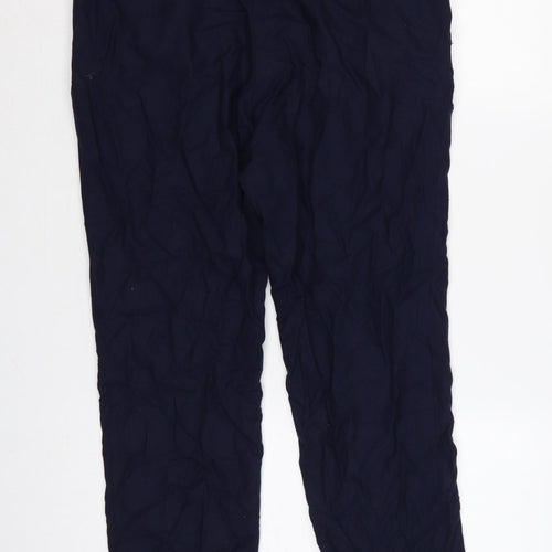 COS Women Blue Wool Tapered Pleated Trousers UK 14 Workwear