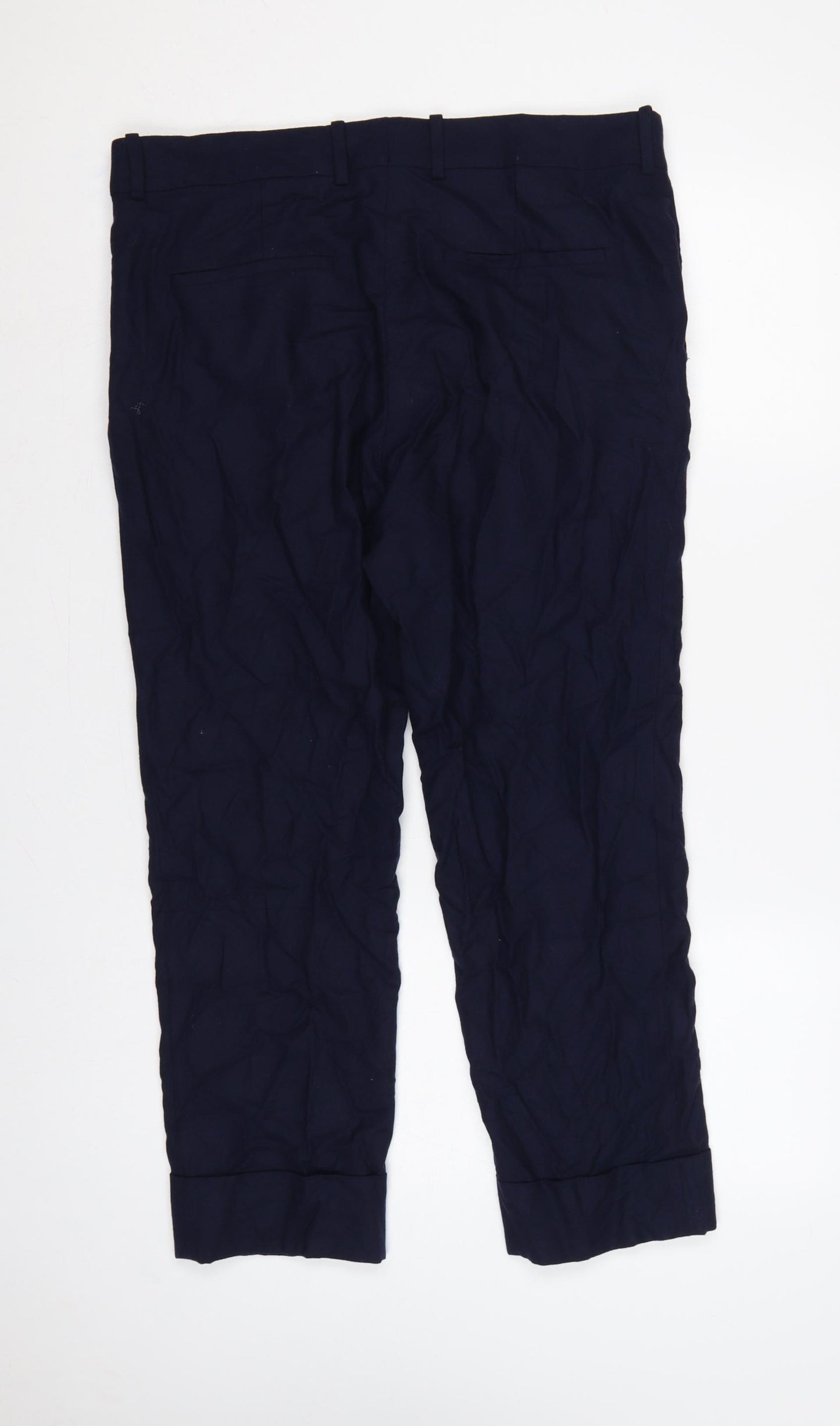 COS Women Blue Wool Tapered Pleated Trousers UK 14 Workwear